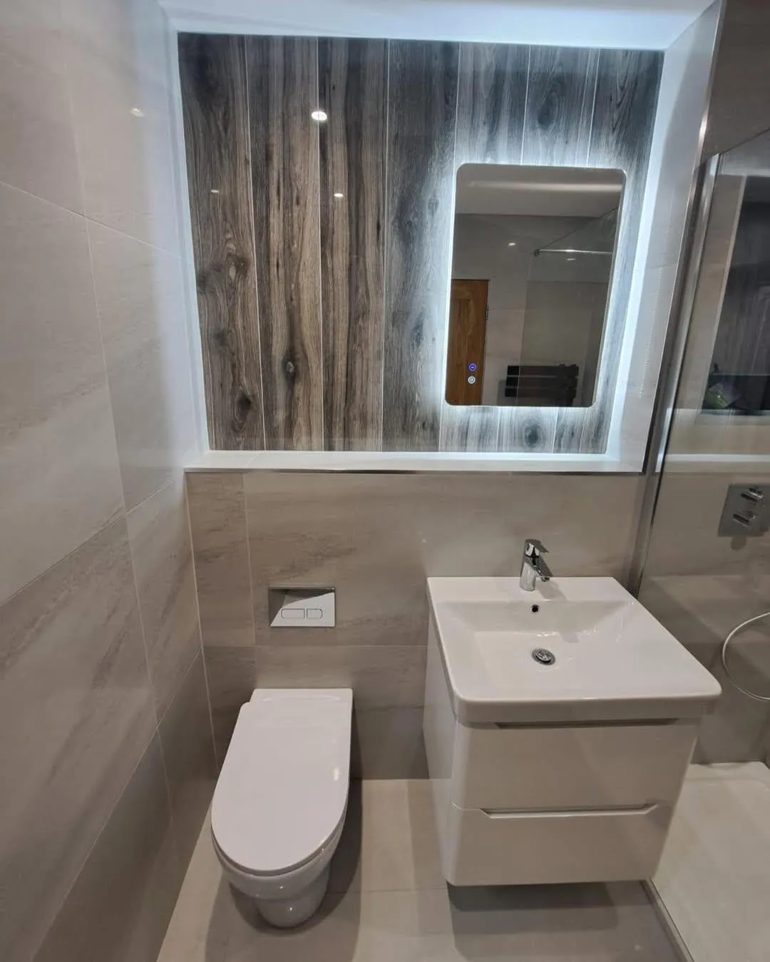 Modern bathroom with walk-in shower